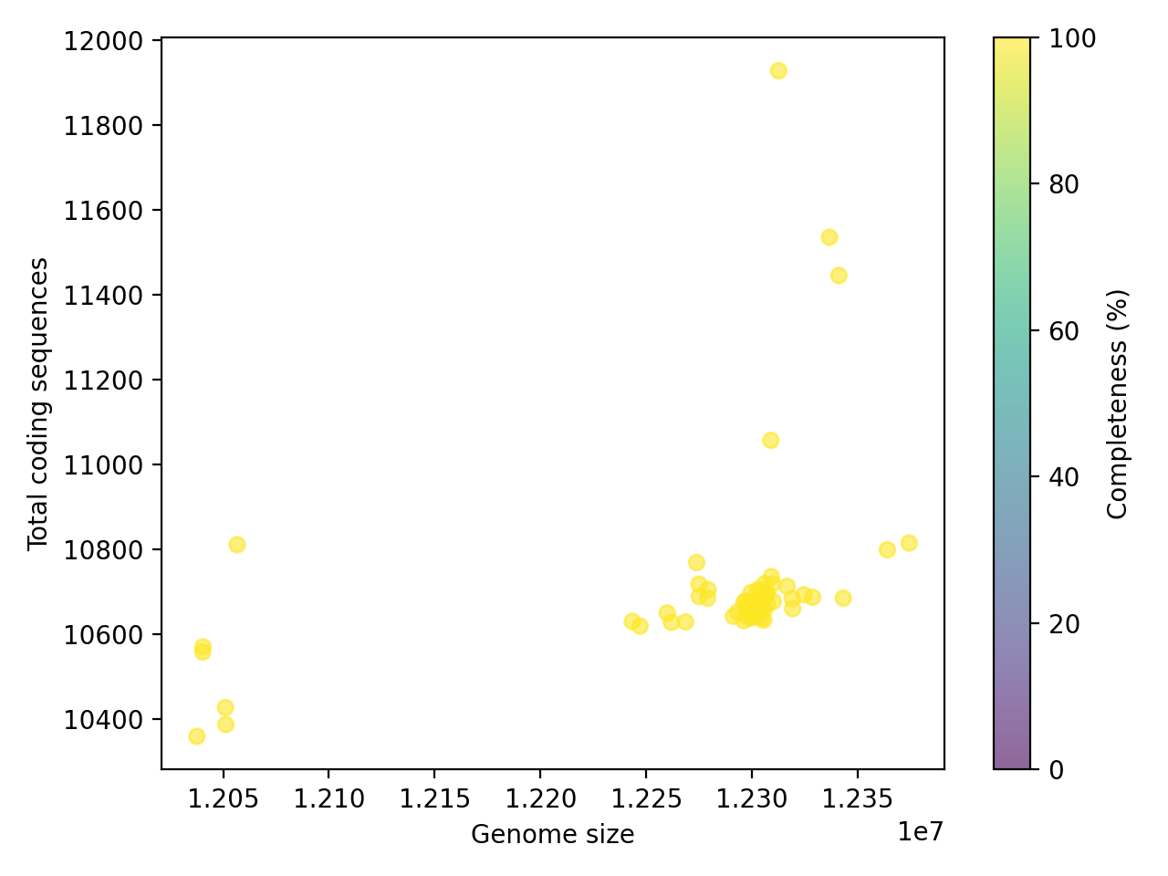 CDS vs Genome Size